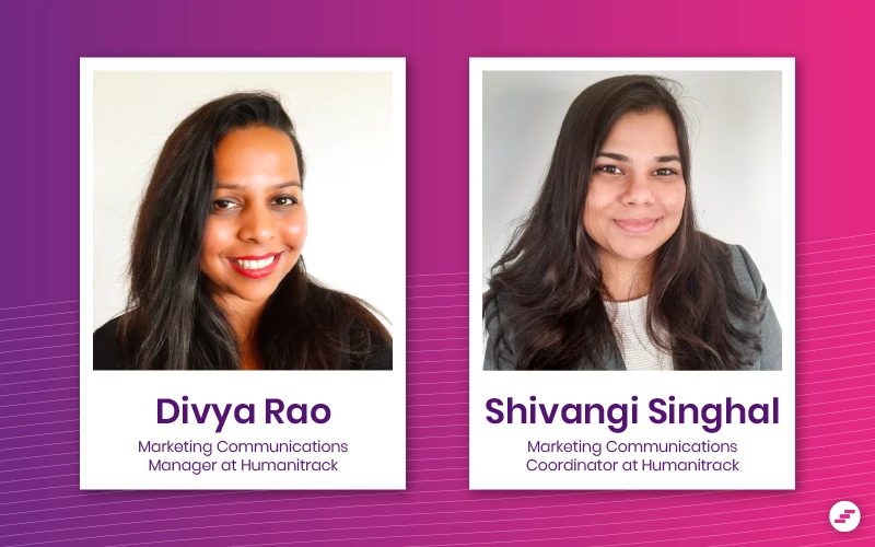 Divya and Shivangi shared their experience about e-volunteering for Humanitrack.